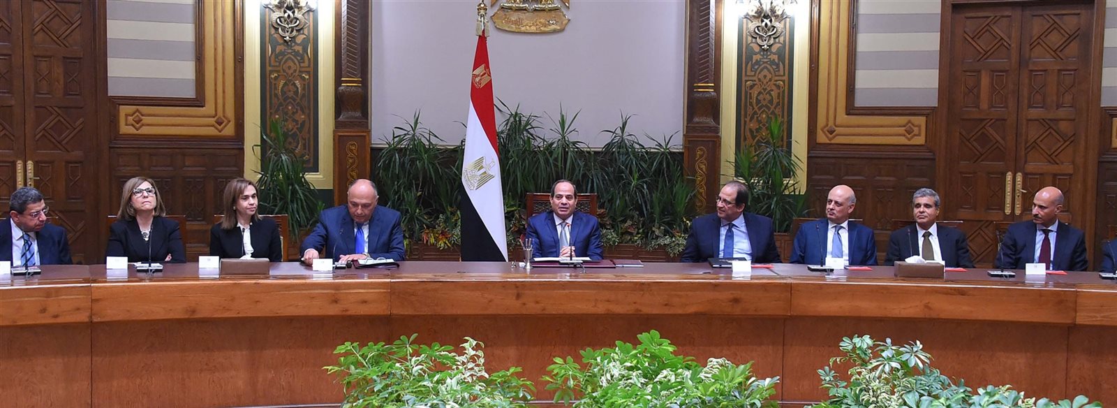 الرئيس عبد الفتاح السيسي خلال الاجتماع الرئيس عبد الفتاح السيسي خلال الاجتماع