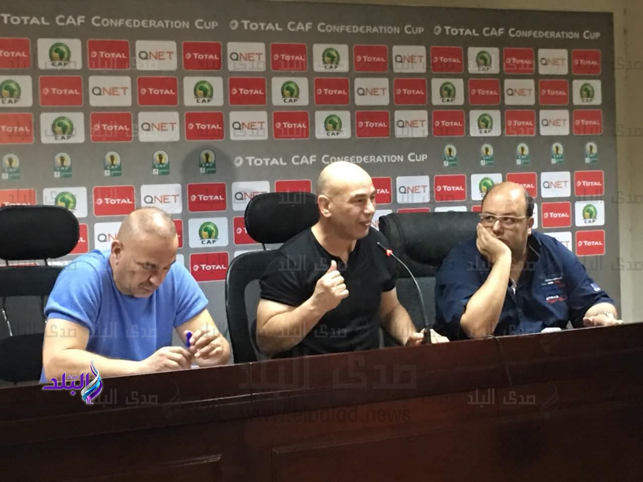 حسام حسن خلال المؤتمر 