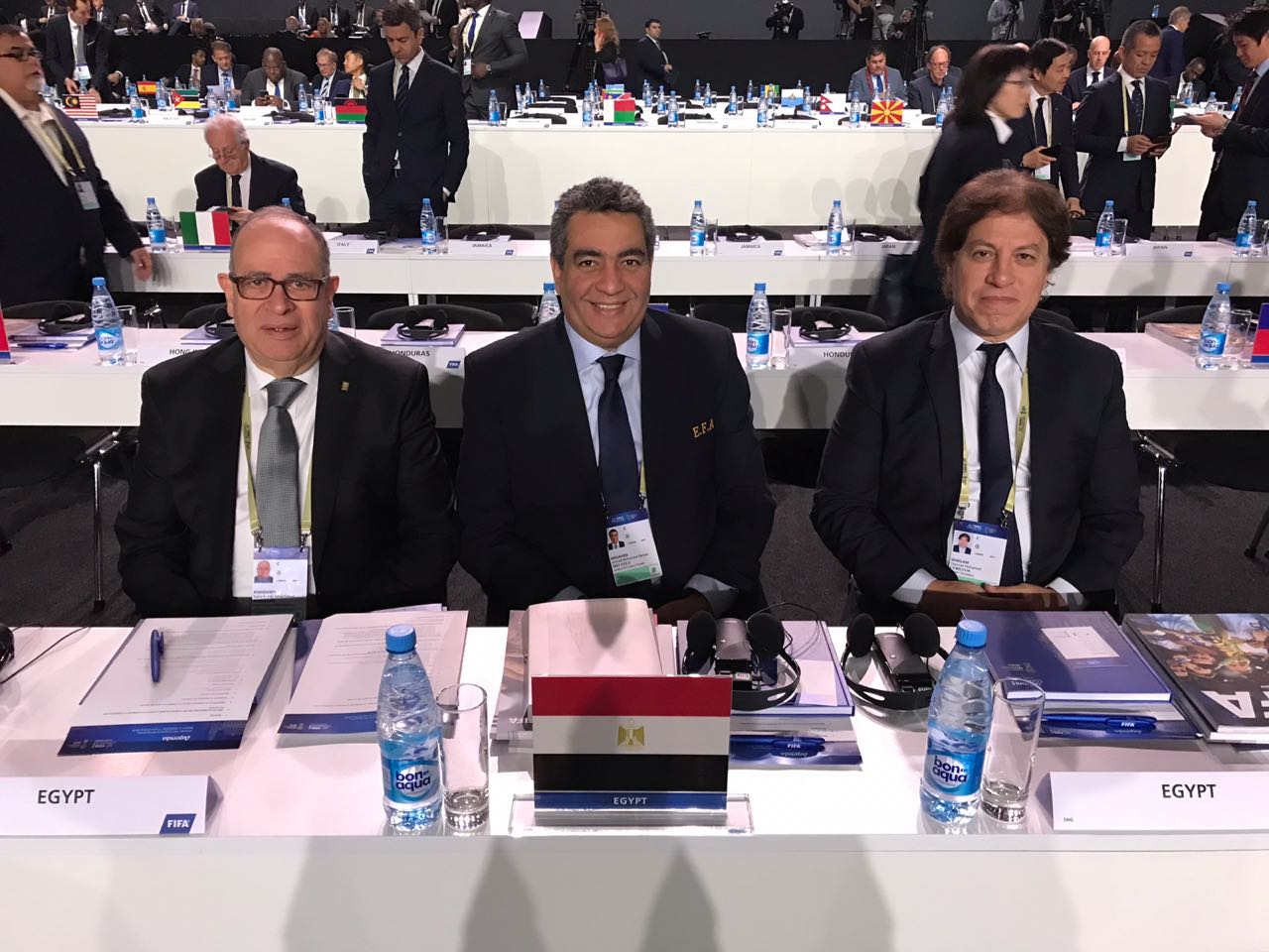 كردى ومجاهد وسويلم فى كونجرس الفيفا 