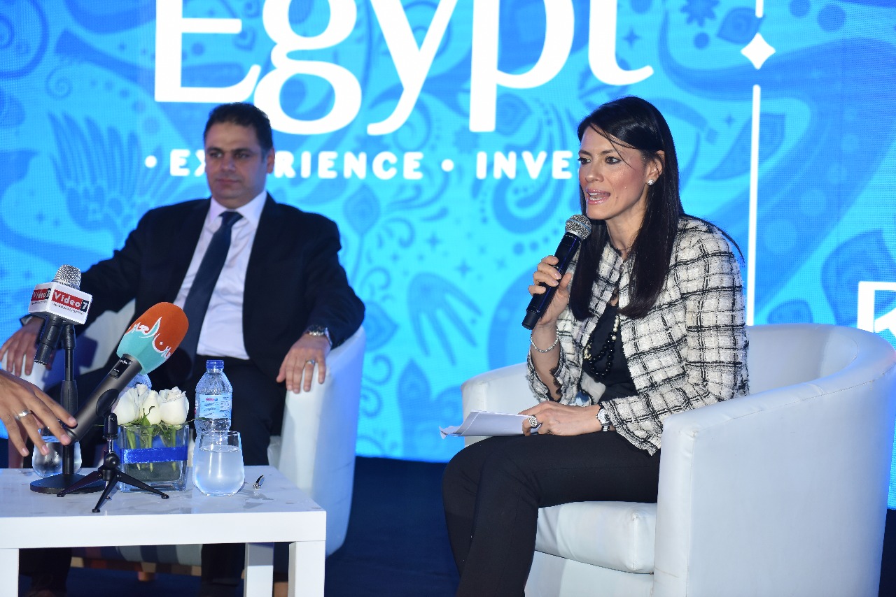 وزيرة السياحة الدكتورة رانيا المشاط خلال المؤتمر