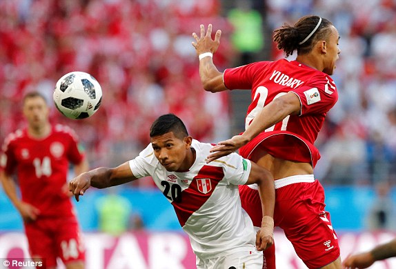 مباراة الدانمارك وبيرو