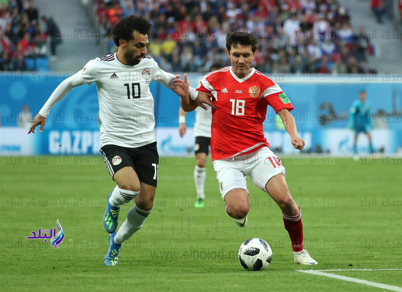 محمد صلاح من مباراة مصر وروسيا 