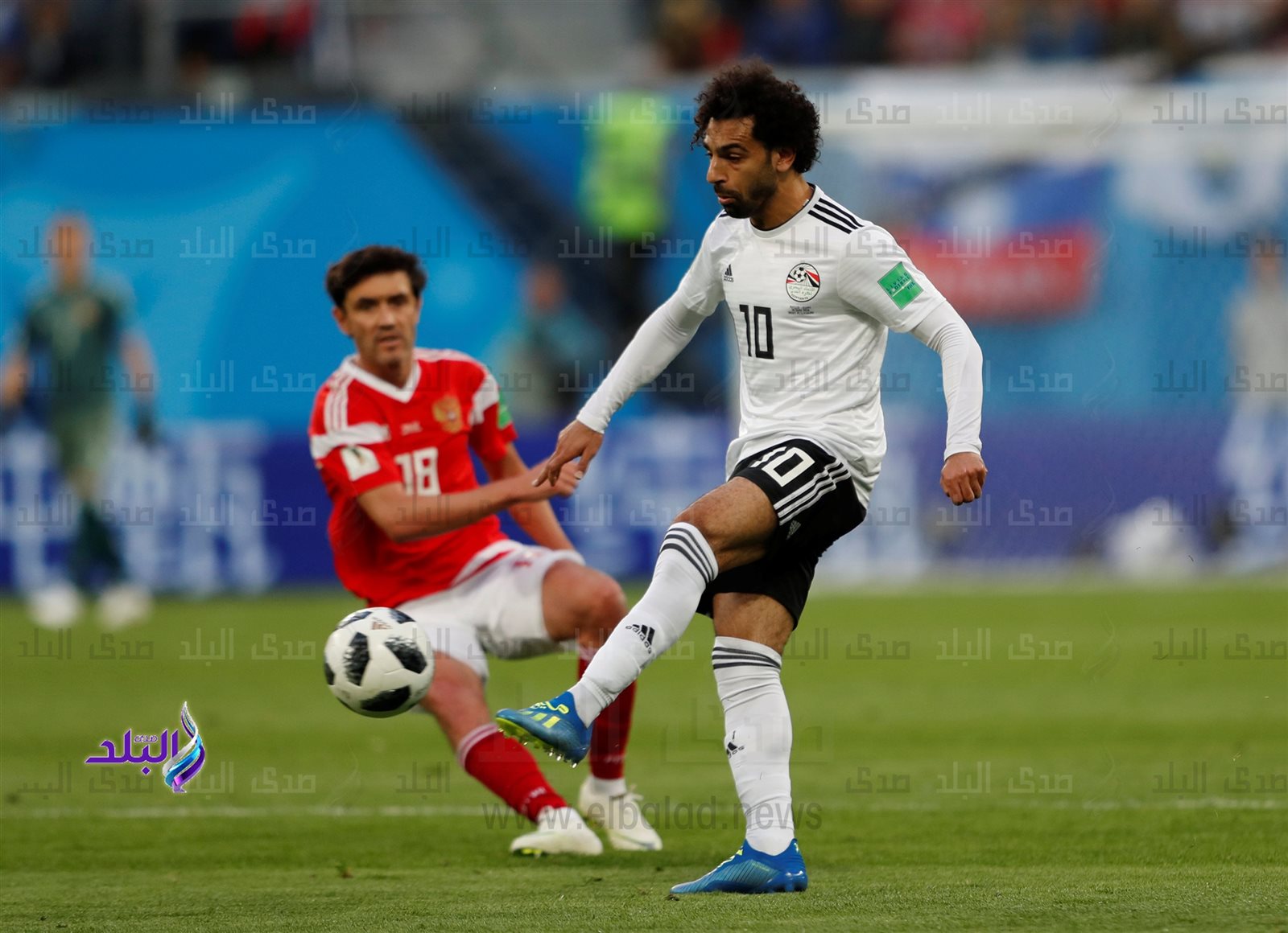 محمد صلاح من مباراة مصر وروسيا 