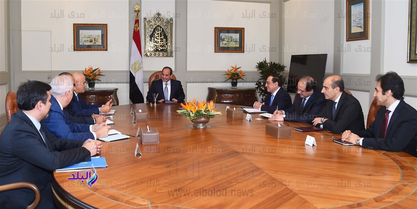 السيسي مع رئيس شركة إيني