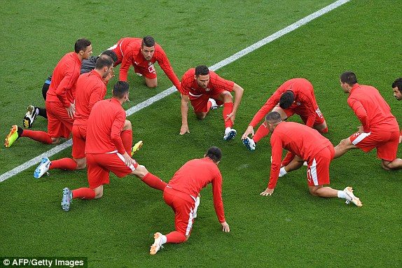 تدريبات الاحماء لمنتهب سويسرا وصربيا تدريبات الاحماء لمنتهب سويسرا وصربيا