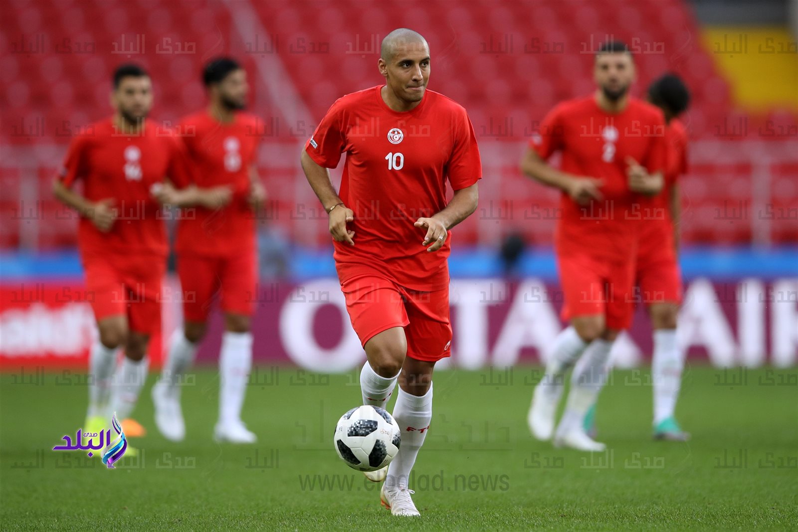 لاعبي تونس  خلال المران الاخير 