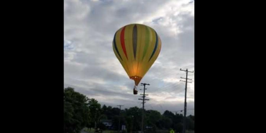 منطاد يشتعل بماس كهربائي