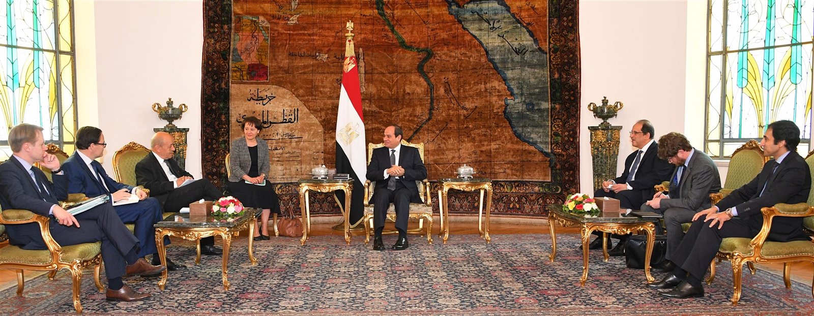 الرئيس السيسي ووزير الخارجية الفرنسي