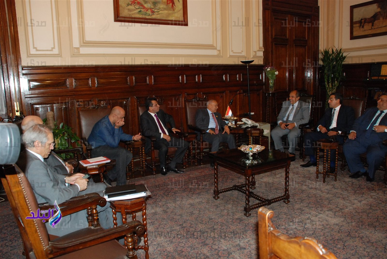 وزير الزراعة خلال إجتماعه مع مديري المديريات 