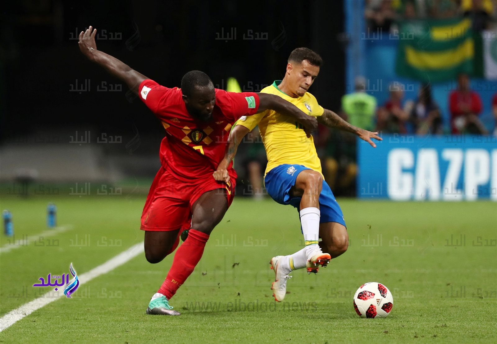 لوكاكو وكوتينيو من مباراة البرازيل وبلجيكا 