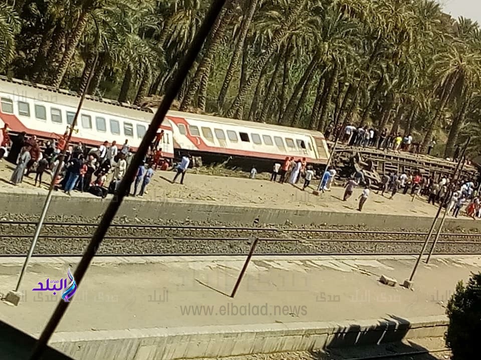 انقلاب قطار القاهرة - قنا بمنطقة البدرشين