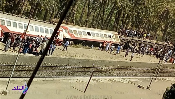 انقلاب قطار القاهرة - قنا بمنطقة البدرشين