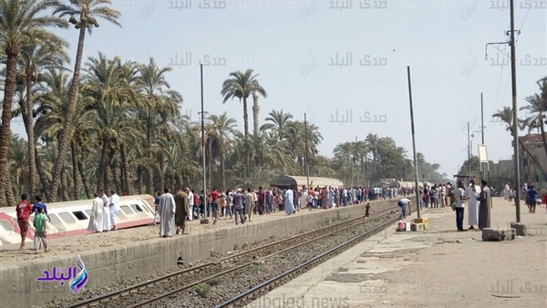 انقلاب قطار القاهرة - قنا بمنطقة البدرشين