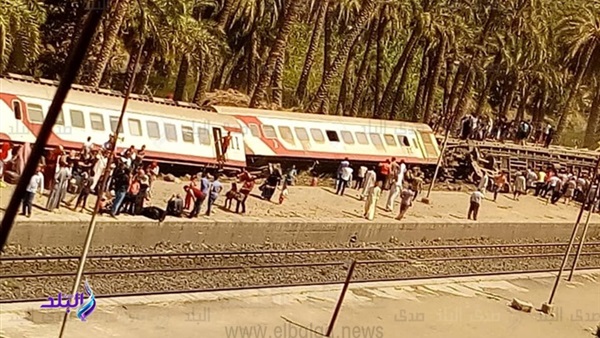 انقلاب قطار القاهرة - قنا بمنطقة البدرشين