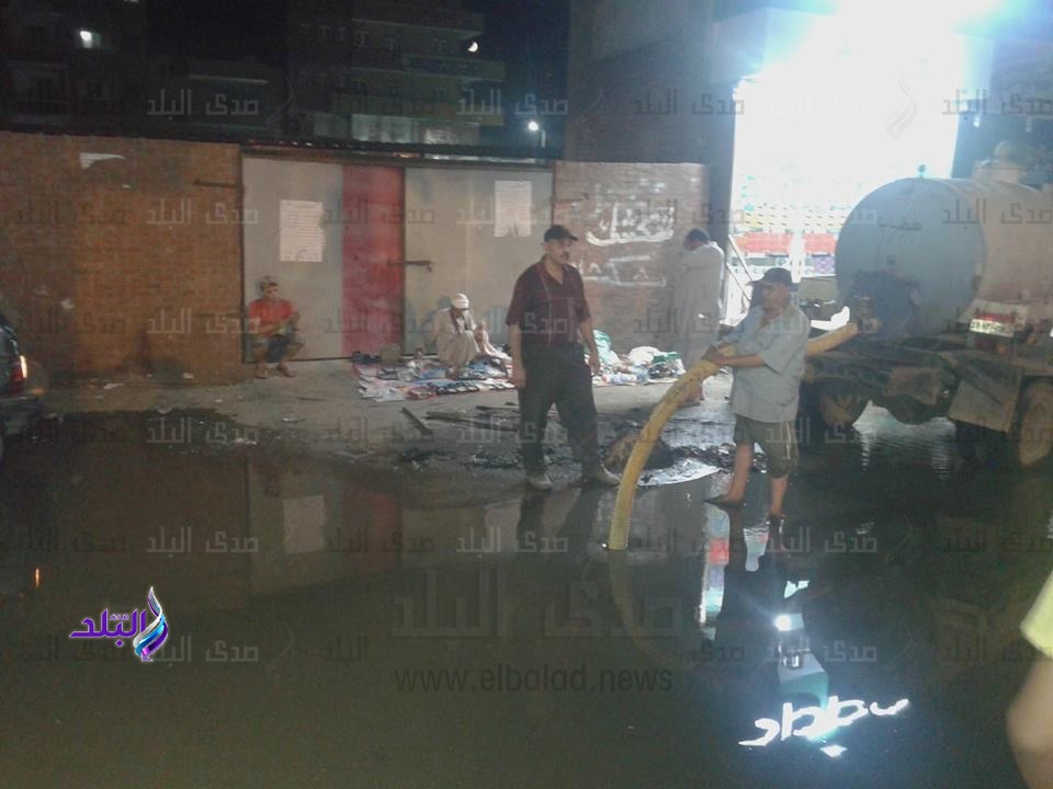 انفجار احد خطوط الصرف الصحى بشبين القناطر انفجار احد خطوط الصرف الصحى بشبين القناطر
