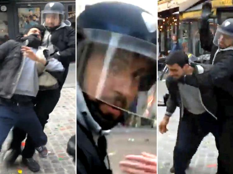  ألكسندر بينالا يعتدي على احد المواطنين