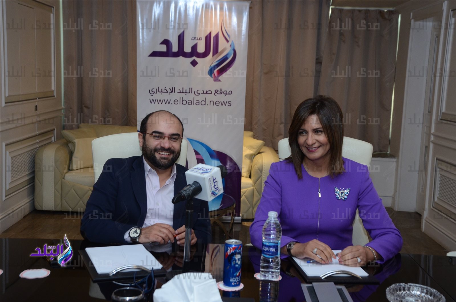 السفيرة نبيلة مكرم وزيرة الهجرة وأحمد صبري رئيس التحرير