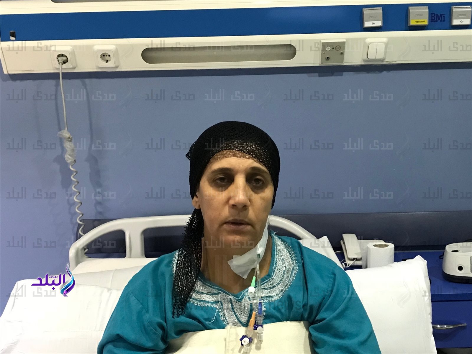 مريضة عقب علاجها داخل مستشفي الشرطة