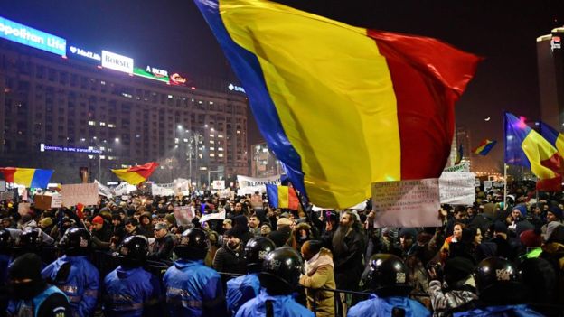 تظاهرات رومانيا تظاهرات رومانيا