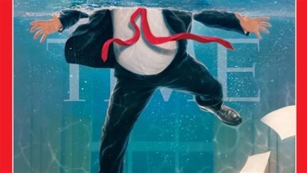 ترامب يغرق على غلاف مجلة تايم