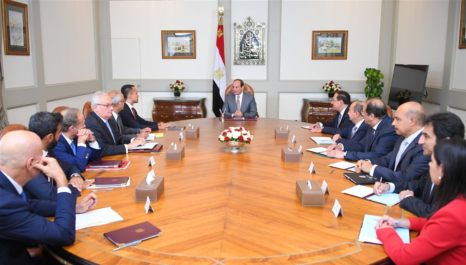 الرئيس السيسى يستقبل نائب رئيس الوزراء  الإيطالى