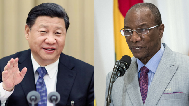 رئيس غينيا والرئيس الصيني 