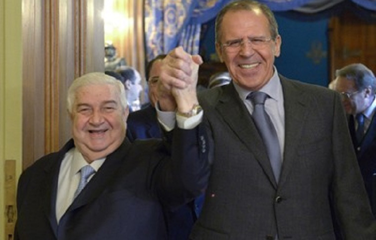 وزير خارجية سوريا ابراهيم المعلم ونظيره الروسي سيرجي لافروف وزير خارجية سوريا ابراهيم المعلم ونظيره الروسي سيرجي لافروف