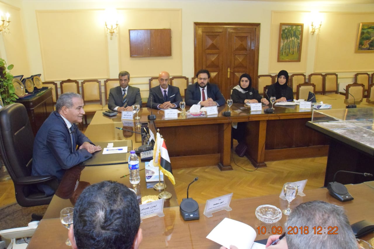 وزير التموين خلال لقائه بوفد وزارة التجارة والصناعة الكويتية