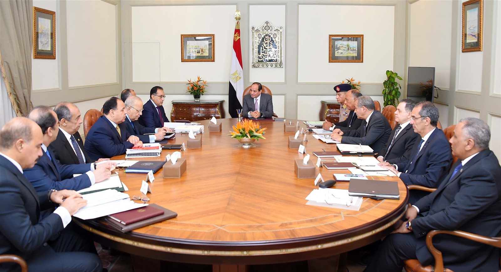 الرئيس السيسى خلال اجتماع اليوم الرئيس السيسى خلال اجتماع اليوم