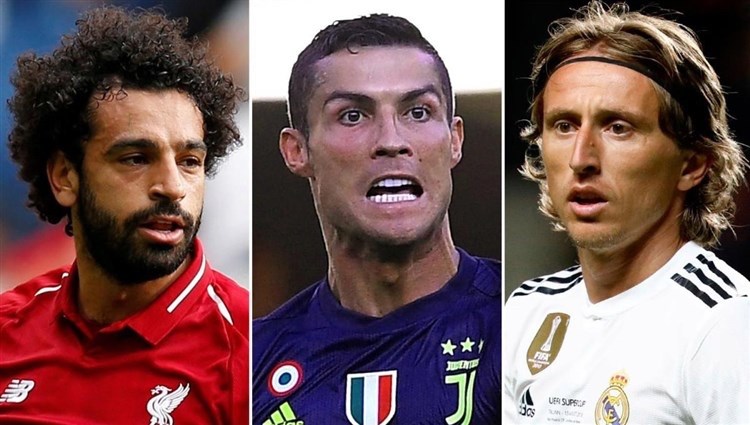 الثلاثي محمد صلاح ورونالدو ومودريتش 