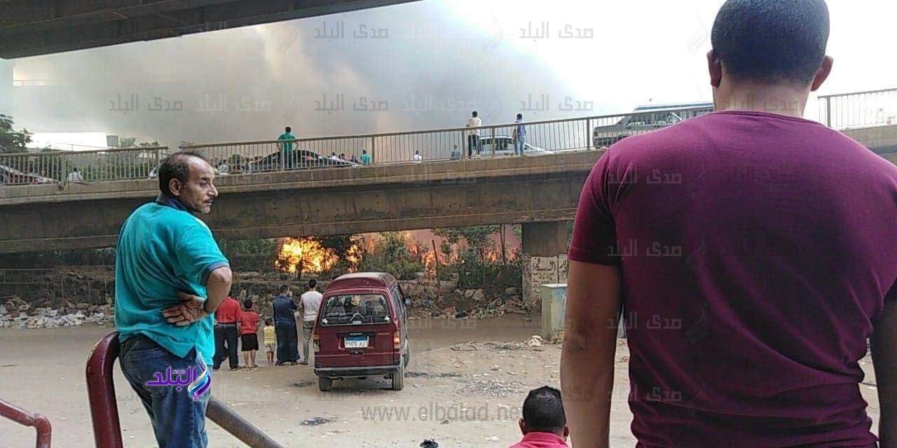 حريق مخزن اشغالات حي الهرم