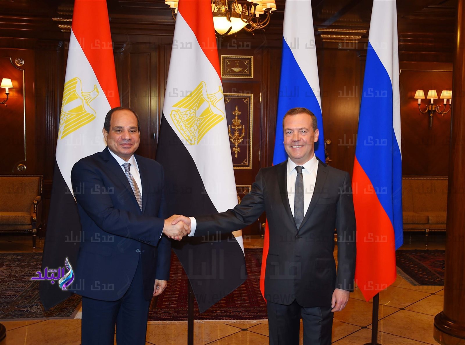 الرئيس السيسي  مع رئيس الوزراء الروسي دميتري ميدفيديف
