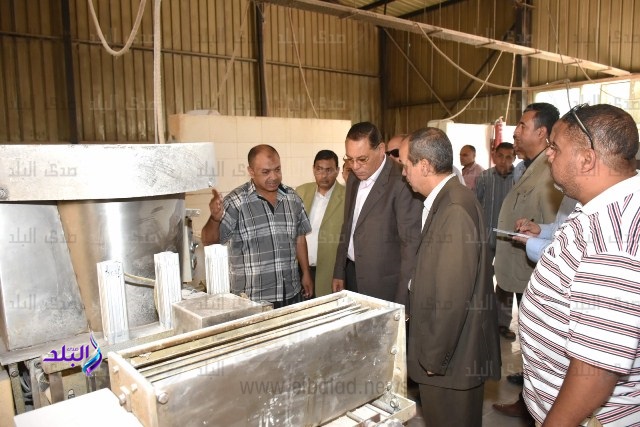 محافظ الشرقية يتفقد العمل بمشروع مجمع المخابز الآلية