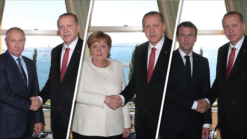 أردوغان مع زعماء قمة إسطنبول أردوغان مع زعماء قمة إسطنبول