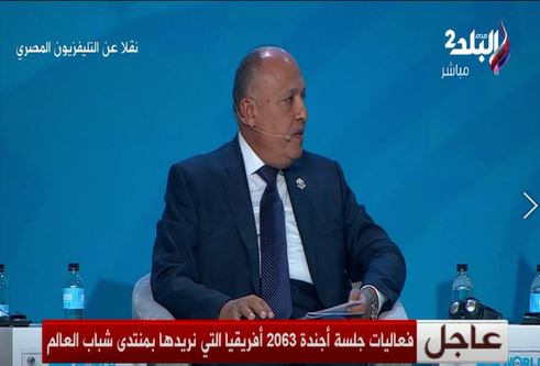 الوزير سامح شكري خلال فعاليات الجلسة