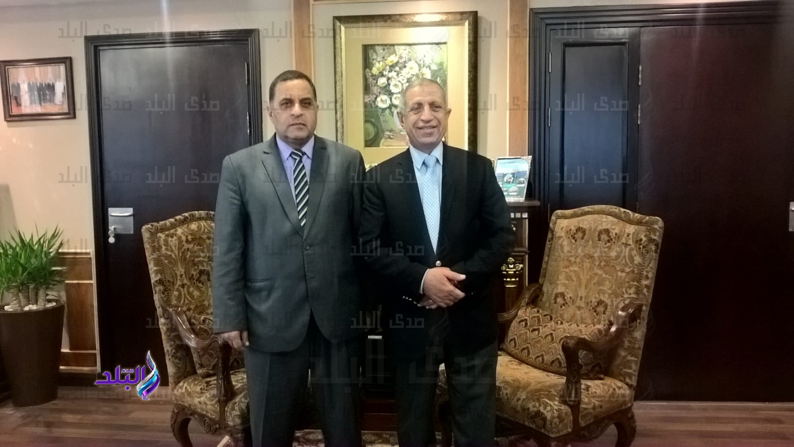 رئيس هيئة السكة الحديد خلال لقائه رئيس الاكاديمية  البحرية