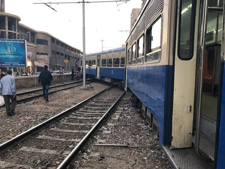 العناية الإلهية تنقذ ركاب ترام بالإسكندرية خرج عن القضبان