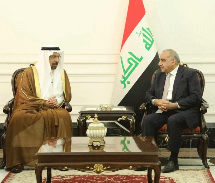 الفالح خلال لقائه مع عبد المهدي الفالح خلال لقائه مع عبد المهدي