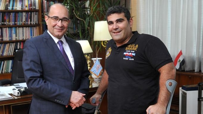 الكاتب الصحفى علاء ثابت و البطل اللبناني مايكل حداد