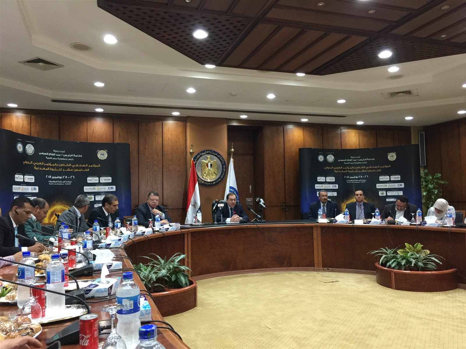 جانب من المؤتمر الصحفى لوزير البترول 