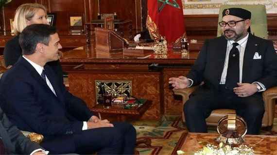 الملك محمد السادس وبيدرو سانشيز الملك محمد السادس وبيدرو سانشيز