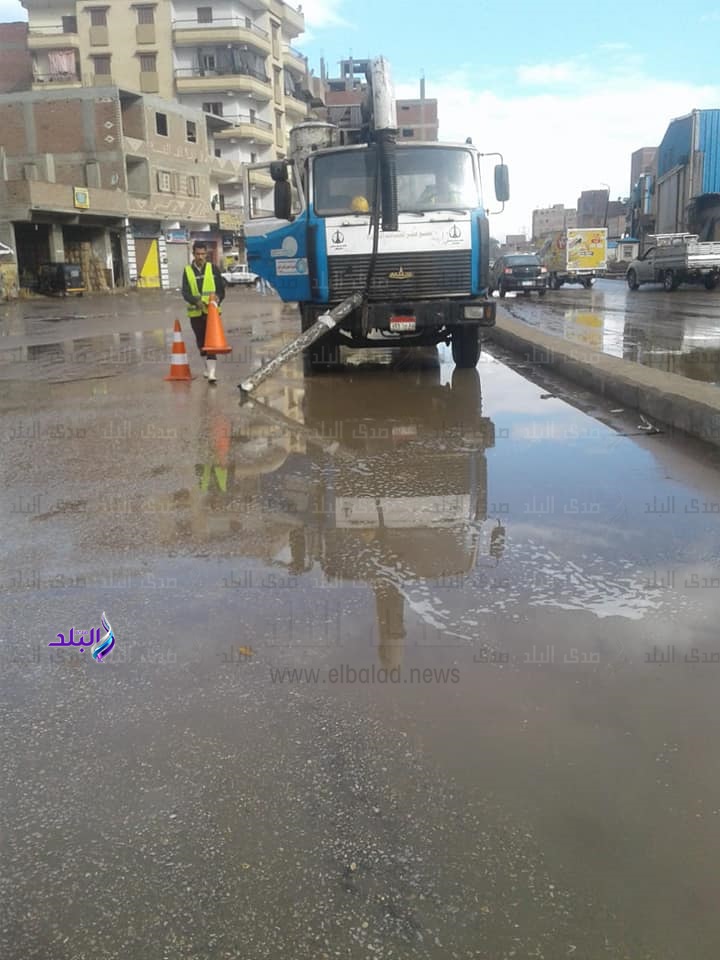 شفط مياه الامطار بمدن القليوبية