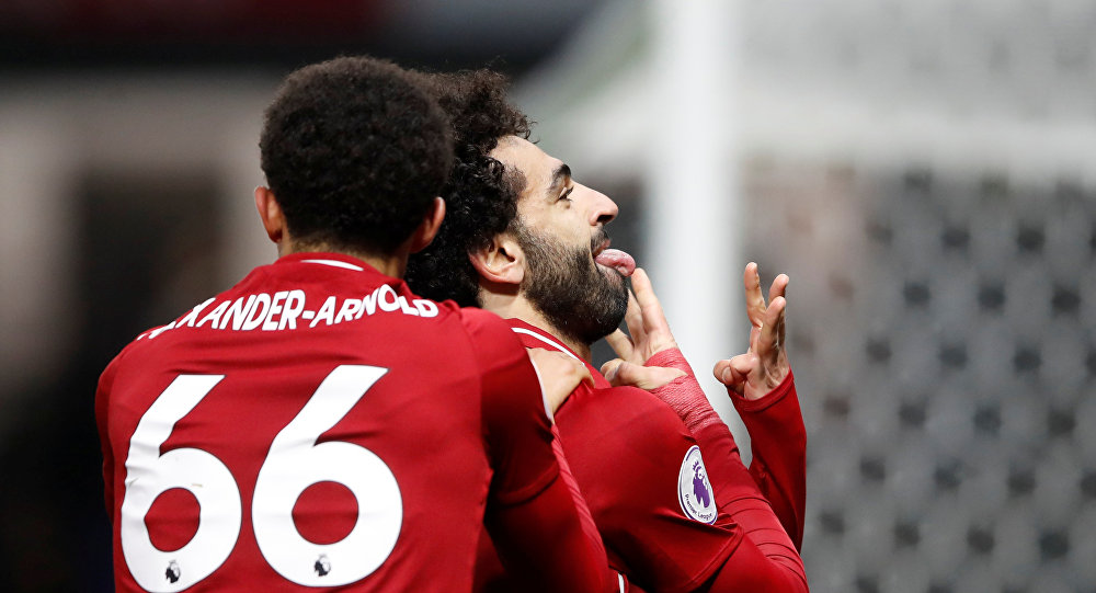 لحظة احتفال محمد صلاح لحظة احتفال محمد صلاح