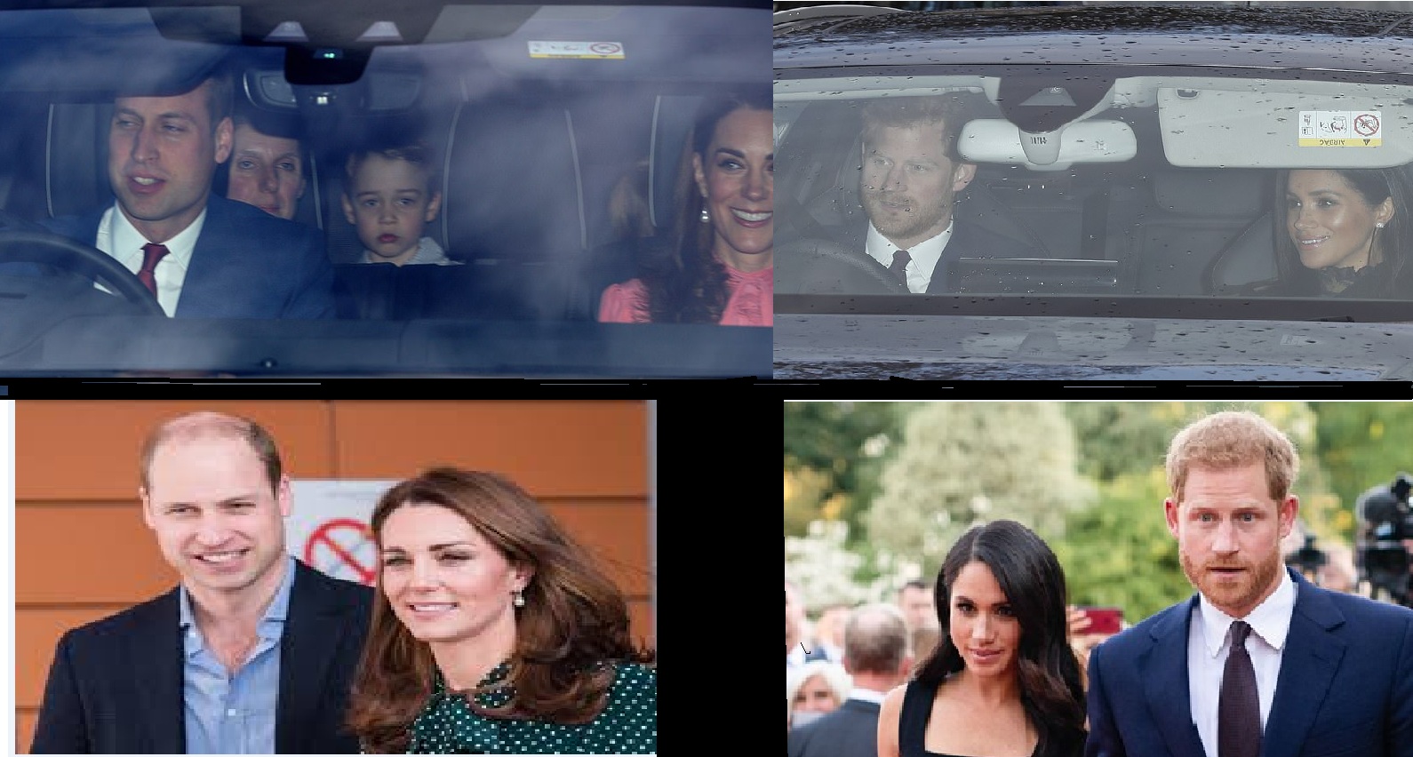 الأميران وبليام وهاري وزوجتيهما كايت وميجان
