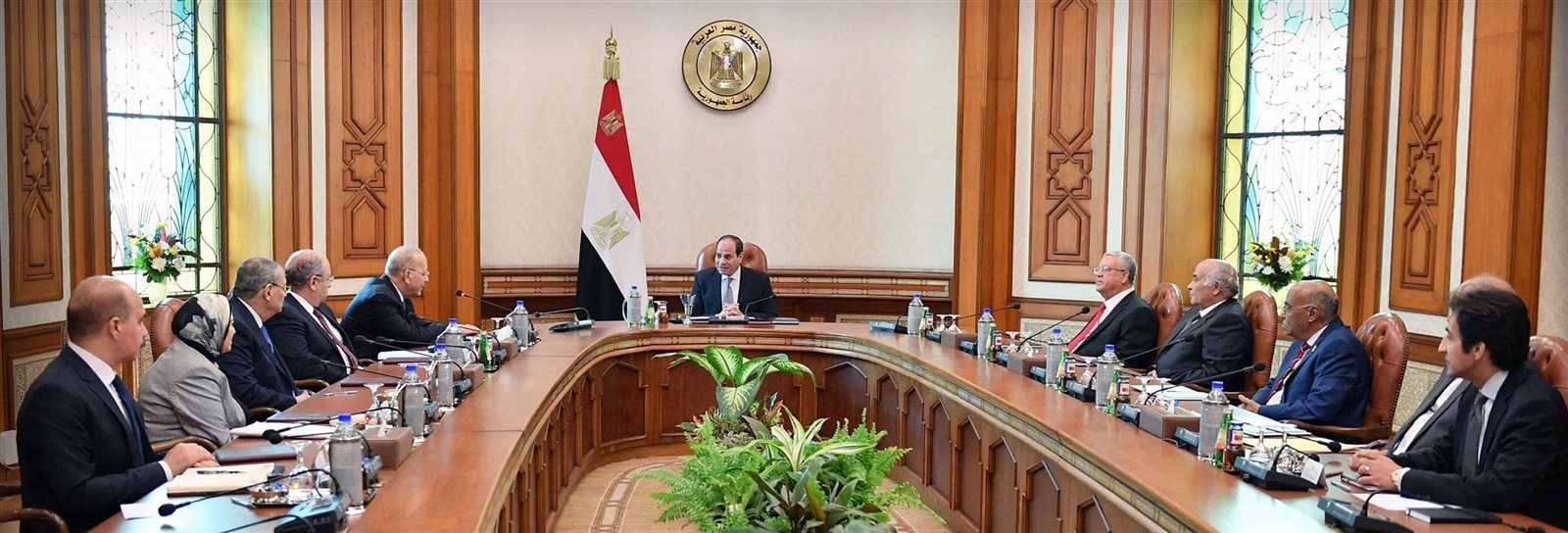 الرئيس عبد الفتاح السيسي مع مجلس القضاء الأعلى