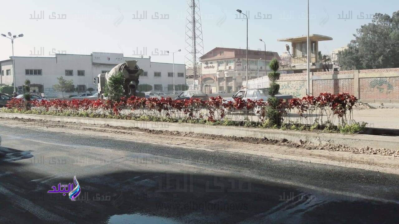 أعمال تطوير طريق نهضة مصر ببورسعيد