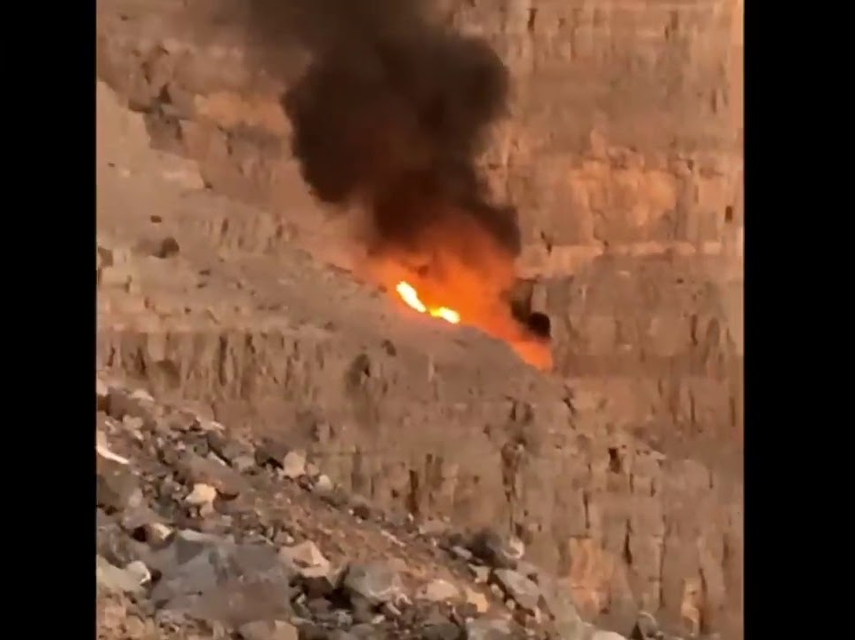 لحظة تحطم مروحية جبل جيس