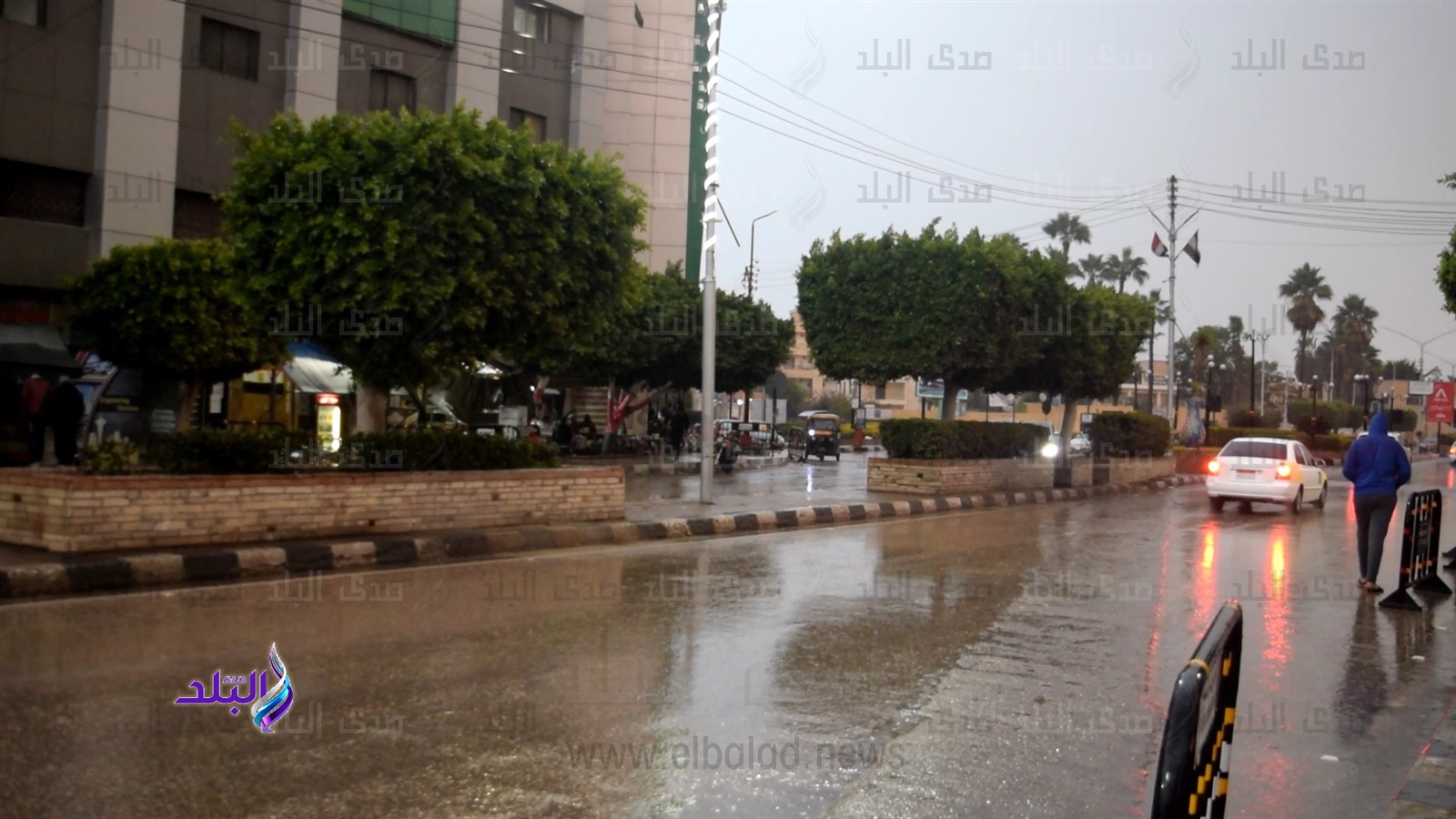 أمطار غزيرة تغرق شوارع كفر الشيخ