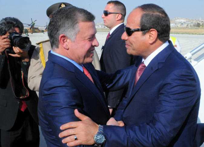 الرئيس السيسي ونظيرة الأردنى الملك عبدالله 