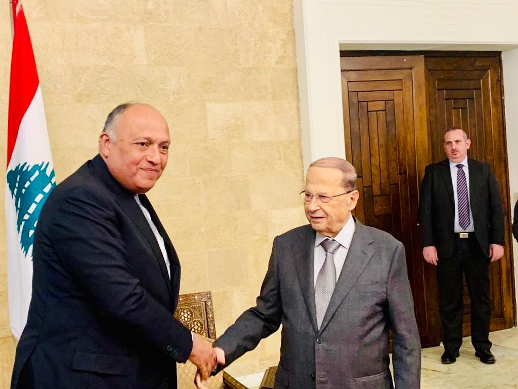 وزير الخارجية مع الرئيس اللبناني